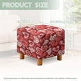 thumbnail image 3 of Jiueut Heart Pattern Ottoman Slipcover, Anti Slip Square Footstool Cushion with Elastic Bottom Washable Foot Stool Protection Universal Fit for Most Footrest Sofa Valentine's Day Decor, 3 of 7