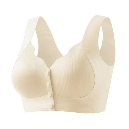 Black of Friday Deals!Clearance Staron Bras for Older Women Comfort No Underwire Bras Comfortable Wireless Bras Soft Strap No Steel Bra Push up Bras