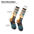 thumbnail image 2 of Fotbe Cool Cat Driving Sunset Calcetas Divertidas Estampadas para Hombre y Mujer, Calcetas de Algodón hasta la Rodilla para Caminar, Correr, Enfermería y Embarazo, 2 of 6