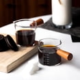 thumbnail image 5 of 2.5oz Double Spouts Measuring Cups with Wood Handle,Double Scale High Borosilicate Glass Measuring Cup for Espresso Shot Glasses,Milk, 5 of 6
