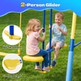 thumbnail image 6 of 7in1 Swing Sets,Fashionsport Heavy-Duty Outdoor Metal Swing sets for Backyard,Outside Toys with Saucer Swing,Wave Slide,Glider,Belt Swing,Trapeze Bar,Standing Swing,Teeter Totters for Aged 3-12, 6 of 13