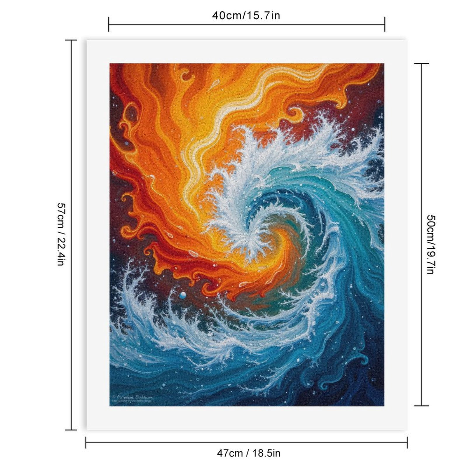 Paint By Numbers Kit for Adults Beginner - DIY Swirling Fire Water Art Abstract Canvas Painting Kits for Adults, Frameless Paint By Number for Adults for Home Wall Decor 16x20 Inch