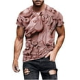 thumbnail image 6 of ZCFZJW Big and Tall Regular Fit Graphic T-Shirts for Men Vintage 3D Horse Pattern Print Summer Short Sleeve Round Neck Pullover Tops Trendy Outdoor Daily Vacation Tees Shirt Pink XL, 6 of 6