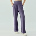 thumbnail image 4 of Rhuody Women'S Yoga Pants Lady’S Straight Leg Pants With Pockets Loose Fit Solid Color Trousers Durable Trousers Purple S, 4 of 6