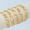 thumbnail image 6 of PULABO No Fade 14K Gold-Plated Cuban & Figaro Bracelet, Necklace, Set - 8mm/10mm wide, High Quality, 6 of 8