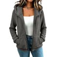 thumbnail image 3 of Nestiefly Oversized Fleece Jackets For Women Fashion 2026 Cardigan Coat Shaggy Warm Winter Outerwear Dark Gray S, 3 of 8