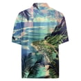 thumbnail image 5 of Men's Short Sleeve Hawaiian Shirt, Loose Fit Tropical Palm Print Button Down Casual Shirt with Pocket Tropical Cuban Collar Casual Shirt, 5 of 5