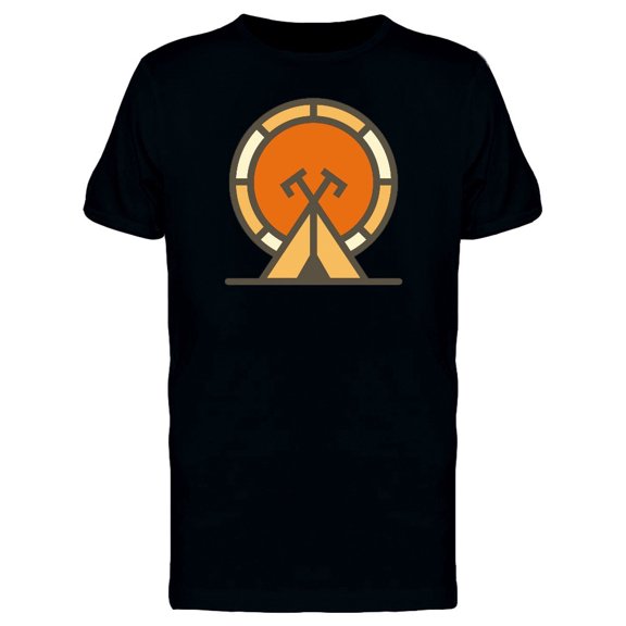 Wigwam Behind Orange Sun Tee Men's -Image by Shutterstock
