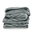 thumbnail image 3 of Nestl Ultra Plush Heavy Thick Raschel Imitation Mink Bed Blanket, 82 x 102, Gray, 3 of 5