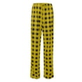 thumbnail image 4 of Knosfe Pj Pants for Teen Girls High Waist Drawstring Wide Leg Women's Lounge Pants Long Joggers Plaid Pajama Pants for Women Fuzzy Palazzo Flannel Bottoms for Women Yellow XXL, 4 of 6
