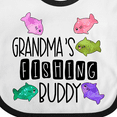 thumbnail image 4 of Inktastic Grandma's Fishing Buddy with Colorful Fish Boys or Girls Baby Bib, 4 of 4