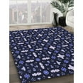 thumbnail image 3 of Ahgly Company Machine Washable Indoor Rectangle Transitional Night Blue Area Rugs, 2' x 4', 3 of 7