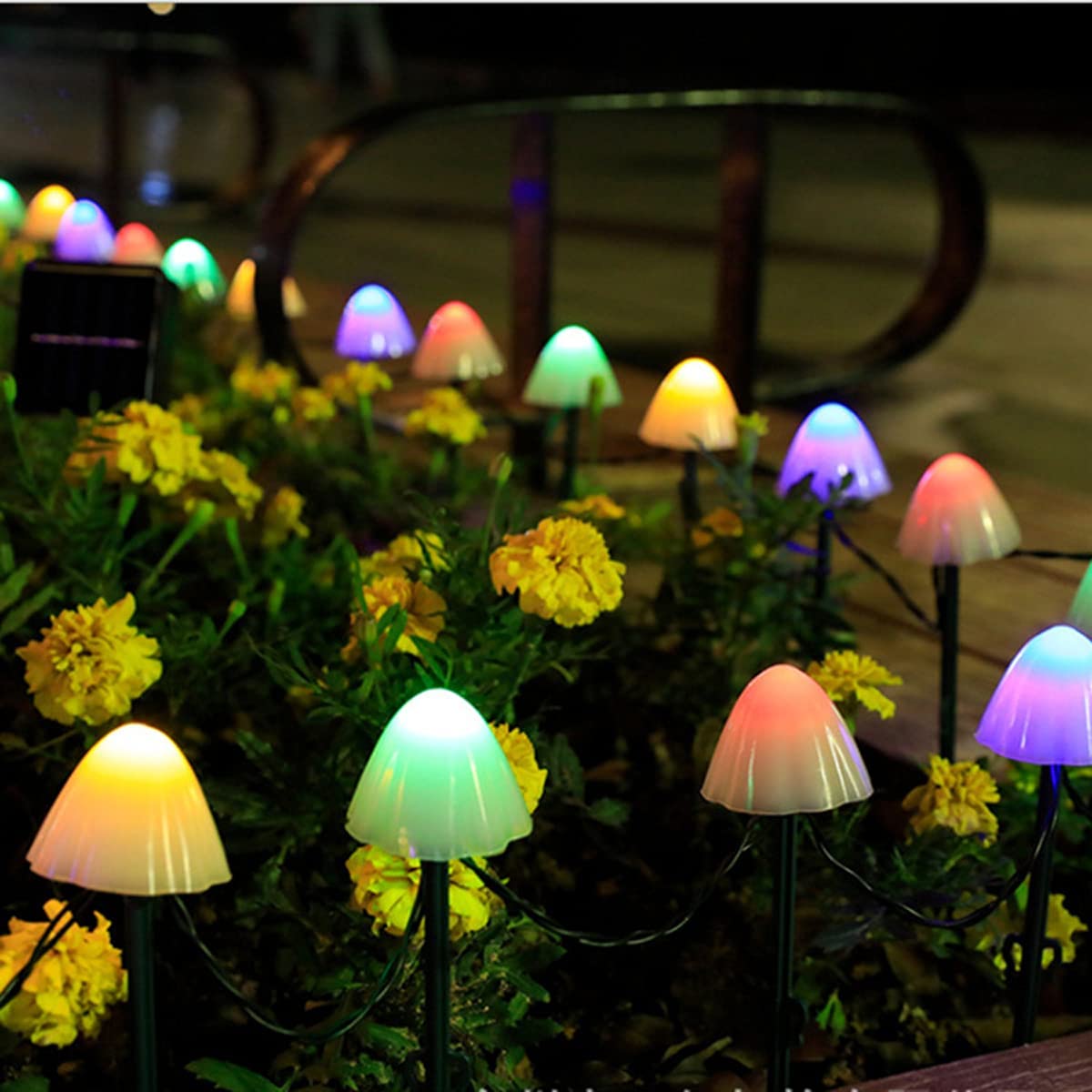 Rirool Mushroom Solar Lights 12 LED Multicolor 8 Modes photo 5