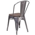 thumbnail image 5 of Bowery Hill Transitional Metal Stackable Dining Side Chair in Gray, 5 of 8