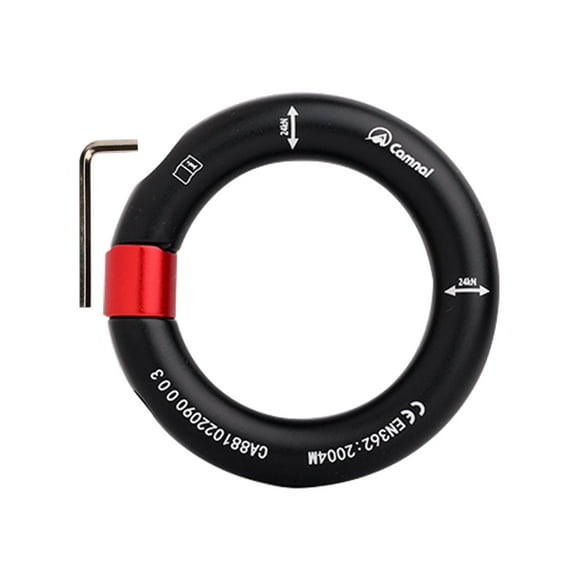 Rapel al aire libre de la aleación de aluminio 24kN, conexión multiusos de la correa para el arborista Negro Cola Anillo de rápel