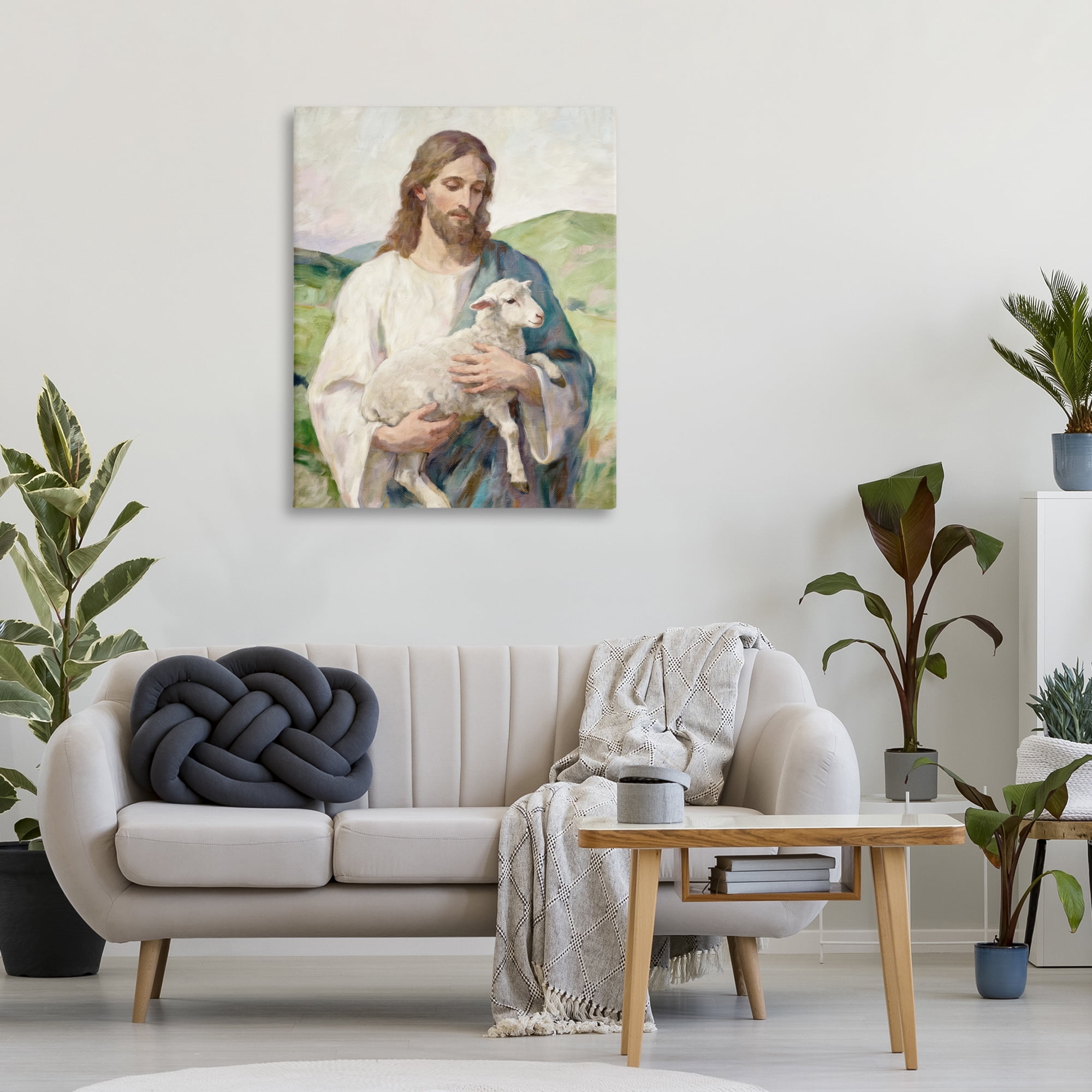 Stupell Industries Little Lamb & Spiritual Figure Canvas Wall Art, design by Kim Allen