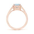 thumbnail image 2 of ANGARA Natural Classic Square Aquamarine Halo Ring in 14K Rose Gold for Women (Size-6mm) | March Birthstone, Birthday, Anniversary, Jewelry Gift for Women | Natural Aquamarine Ring, 2 of 8