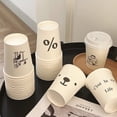 thumbnail image 2 of 50 vasos de papel blanco de 250 ml, personalizados, desechables, para café, té, leche, accesorios para beber, suministros para fiestas de acampada, 2 of 4