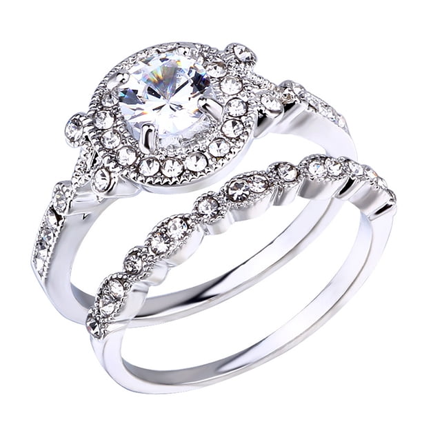 Moda Exquisito anillo de compromiso para las mujeres anillo de circón Joyería Regalos