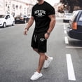 thumbnail image 3 of New York Graphic Short Sets for Men Short Sleeve Crewneck T Shirt and Shorts 2 Piece Matching Set Mens Summer Outfits, 3 of 6