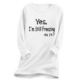 thumbnail image 2 of Ftwytp Womens Plus Size Sweatshirts Fall Winter Long Sleeve V Neck Pullover Blouses Letter Print Fleece Thicken Hoodless Warm Tops Shirt Fashion Blouse Causal Pullover Long Sleeve Tops White, 2 of 3