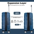 thumbnail image 3 of Luggage set of 5 Pieces,Expandable Luggage Set with Tsa Lock and Rotating Wheels, Lightweight Rolling Luggage with a Travel Duffel Bag and a Toiletry Bag for Men and Women, Dark Blue, 3 of 8