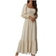 thumbnail image 1 of Vestidos Para Mujer Casual Maxi Vestidos Moda Manga Larga Pulóver Cuello Cuadrado Manga Larga Volante Cintura Alta Vestido Odeerbi  ODB138988, 1 of 7