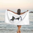 thumbnail image 3 of Toalla de playa divertida con diseño de gato siamés, de aspecto triste, de microfibra, suave, para desfiles, natación, yoga, para mujeres y hombres, 3 of 4