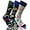 Alphabet Letter Print, variant on Mens Argyle Green Gray Blue Patterned Crew Socks 3 Pack Size 10-13 (Mens)