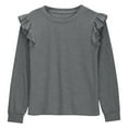 thumbnail image 4 of GYUJNB Girls Long Sleeve Blouse Top with Lace Trim Fashionable Fall Winter Tunic Shirt for Big Kids and Tweens,Sweatshirts for Teen Girls,11-12 Years, 4 of 7