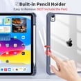 thumbnail image 5 of DWPSG Case for iPad (A16) 11th/10th Generation (2025/2022) with Pencil Holder, Clear Transparent Back Shell Slim Stand Shockproof Tablet Cover, Auto Wake/Sleep,Purple, 5 of 10