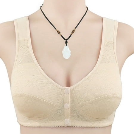 

QWANG Women s Sports Front Closure Extra-Elastic Breathable Lace Trim Bra