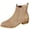 Khaki Boots for Women, variant on Mixed Material Chelsea Boots Women Suede Croc Print Elastic Low Heel Booties Green 38