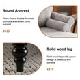 thumbnail image 3 of Aukfa Curved Arm Chaise Lounge Indoor Chair Oversized Mid-Century Modern Chair, 2 Pillows, Chenille, Light Gray, 3 of 10