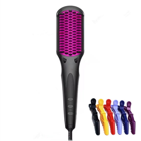 Negative Ion Straightener Brush, 60-Minute Auto-Off & MCH Heating, Professional Styling with 360° Swivel Cord