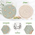 thumbnail image 4 of Haosy Set of 6 Drink Woven Coaster with Holder Heat Resistant Non-Slip Bar Coasters 4 Inches Cute Little Baseballs, 4 of 7