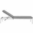 thumbnail image 3 of Pemberly Row  Plastic Wood Reclining Patio Chaise Lounge in Silver and Gray, 3 of 4