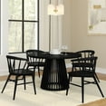 thumbnail image 6 of Plank+Beam 48" Lido Round Dining Table, Solid Wood Minimalist Kitchen Table for 4, Black, 6 of 9