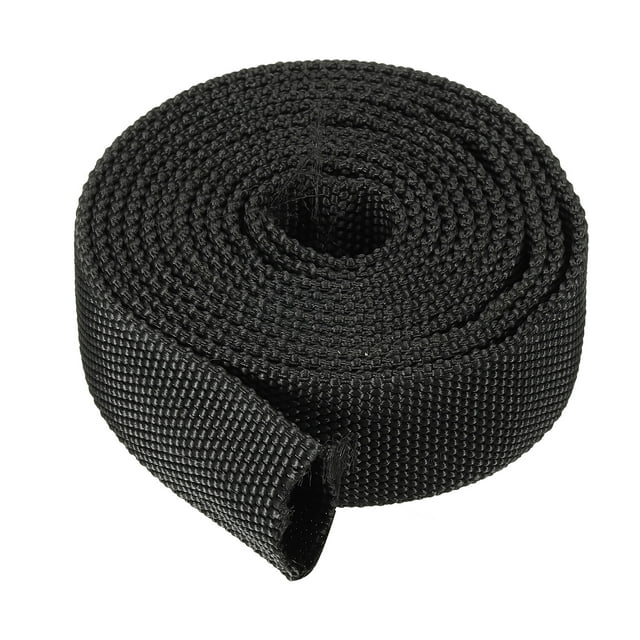 Unique Bargains 1.2' ID 6.5FT Nylon Protective Hose Sleeve, Cable Cover Sheath Protection, Black