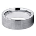 thumbnail image 2 of Silly Kings Jewelry Tungsten Wedding Band Gray Tungsten Ring Tungsten Carbide Ring 8mm Brushed Tungsten Band Comfort Fit, 2 of 3