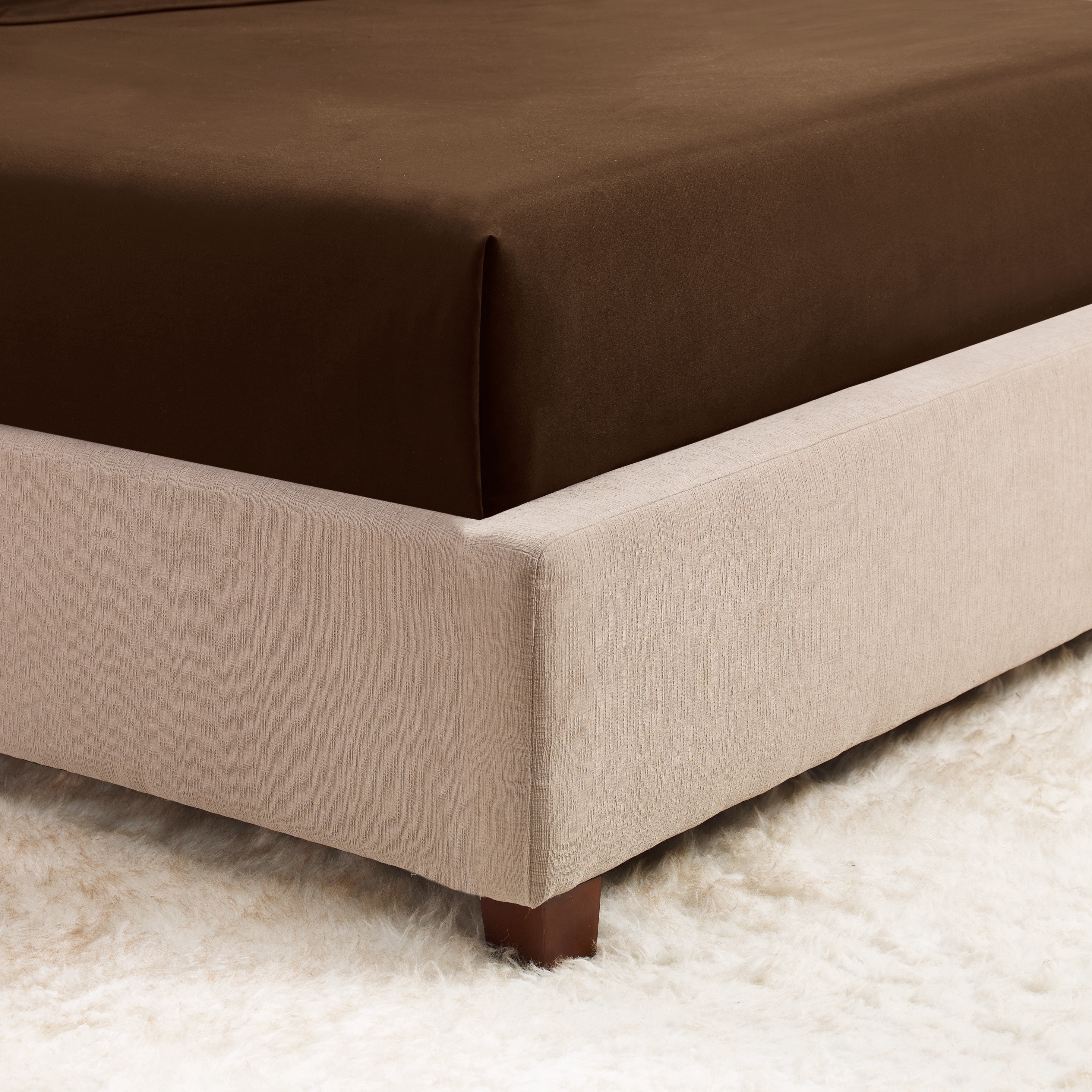Hearth & Harbor Deep Pocket 3 Piece Solid Bed Sheet Set, 1800 Thread Count Microfiber Sheets, Twin-XL, Chocolate