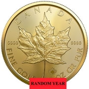 Random Year - 1 oz Canadian .9999 Fine Gold Maple Leaf Coin BU
