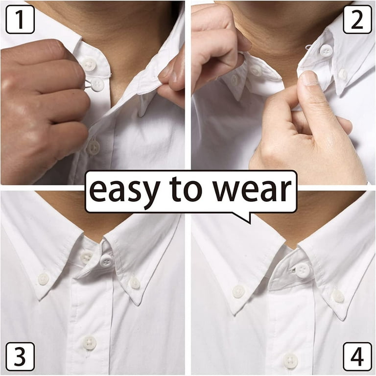 Metal Collar Buttons Extenders Elastic Neck Extender Wonder Button for 1/2  Size Expansion of Men Dress Shirts