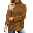 thumbnail image 1 of Bowake Chandails à Col Roulé pour Femmes, Manches Longues, Tricot Torsadé, Pull Décontracté, Vêtements d'Automne, 1 of 3