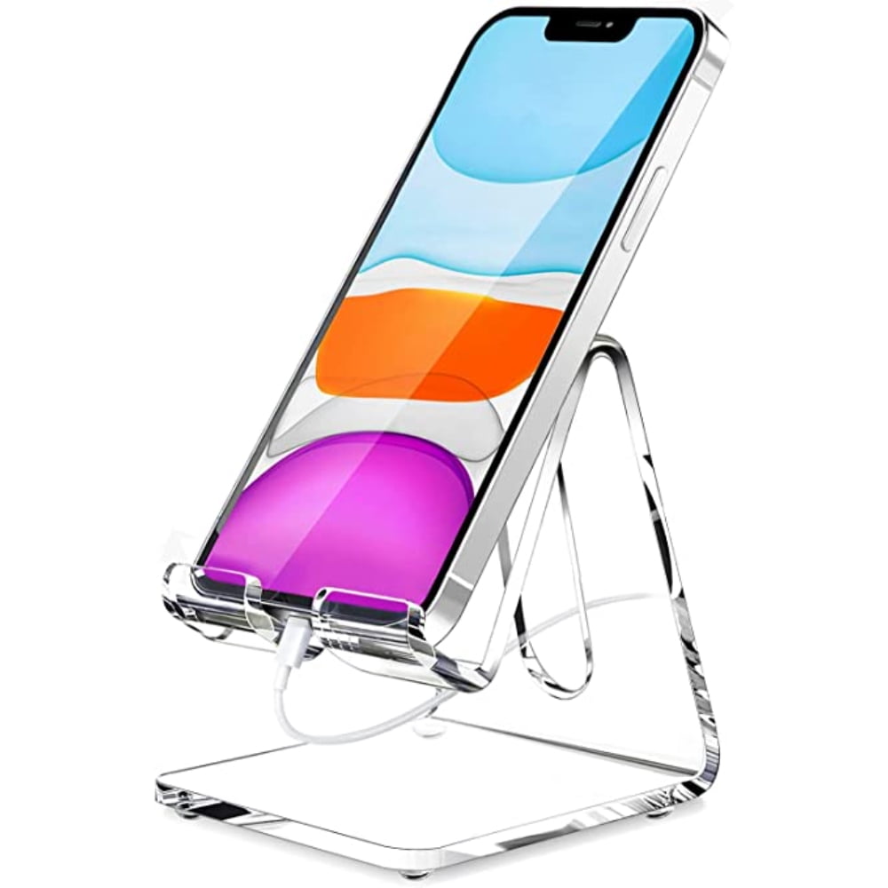 Cell Phone Stand, Portable Phone Holder, Clear Phone Stand for Desk, Compatible, Smartphone, Pad, Desk Accessories,