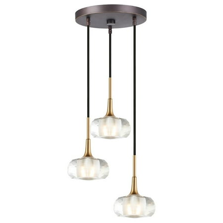 

Woodbridge Lighting Christina 3-Light Metal Pendants in Brass/Bronze