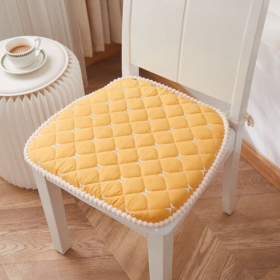 XmhyTop 17.3 x 16.5 Inch U-Shaped Chair Pads, 1Pack Non Slip Seat Cushions for Indoor Kitchen & Dining Chairs (Yellow)