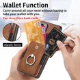 thumbnail image 3 of Slim fit Wallet Phone Case for Redmi Note 12S, Portable Ring Design PU Leather Case, Safety Button and Cards Slot Cover for Redmi Note 12S,DK Brown, 3 of 16