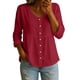 thumbnail image 1 of Eres Más Que una Camisa de Puntuación de Prueba Casual Quarter Sleeve V-Neck Top de Color Sólido para Mujeres, Haz Que Tu Propia Camisa de Moda Se Ajuste Suelto para el Uso Diario, 1 of 6