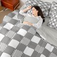 thumbnail image 4 of Homewish Minimalist Buffalo 7 Pieces Bedding Comforter Set For Adults Female Men,Geometric Plaid Grid Full Bedding Set Lightweight,Abstract Mid Century Fitted Sheet Flat Sheet,Breathable Home Decor, 4 of 8